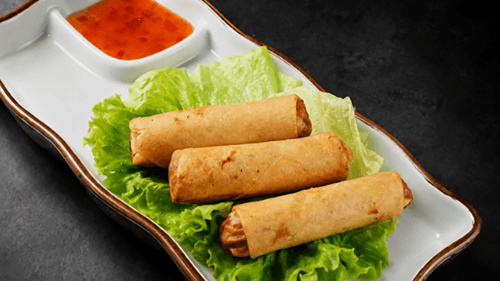 Crepes crocantes com molho agridoce